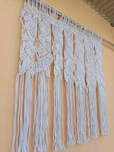 White Macrame <b>Curtain</b> Rope Wall Hanging Decorative Window <b>Drape</b> Home Decor - Product Image 5
