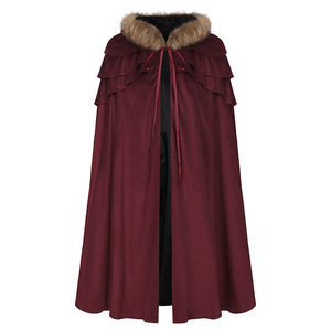 Women Cape Halloween <strong>Costume</strong> Women Medieval <strong>Costume</strong> Cloak Winter Fur Collar Cosplay Cape Coat - Product Image 2