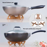 Support de plateau croisé en bambou, résistant à la chaleur, antidérapant, pour cuisine, support de pot en bois amovible, minimalisme moderne MUYUAN
