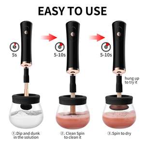 Nuevo Secador de Brochas de Maquillaje Portátil con 8 Collares de Goma, Giratorio Automático, Limpiador Eléctrico de Brochas de Maquillaje - Product Image 5