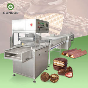 Máquina de recubrimiento de chocolate tipo cinta 5 Beck Lab Professional para la aplicación de media cobertura en barritas de oblea y galletas - Product Image 1