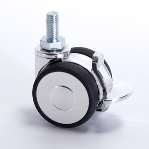 Chinesische Fabrik Galvanisierte Gewindestangen-Lenkrollen mit Bremse für Büromöbel Tischbeine - Product Image 3