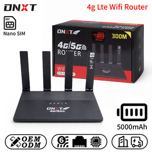 Modem DNXT 4G LTE con Scheda SIM, WiFi6 300Mbps, Router WiFi AP con Batteria 5000mAh, Router 4G Senza Fili per Ufficio - Product Image 1