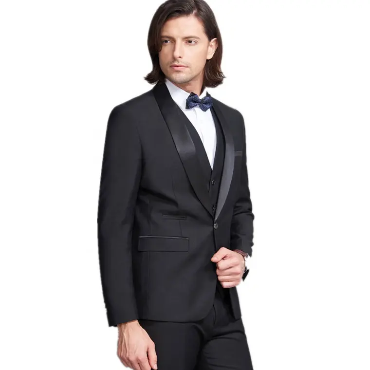 2023 new green fruit collar men's suit three-piece large size wedding groom suit business suits
