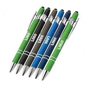 Stylo bille publicitaire personnalisé en métal avec pointe tactile et logo pour cadeaux d'entreprise en gros - Product Image 1