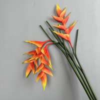 Fleurs artificielles Heliconia pour décoration de mariage, plante tropicale pour Noël, Halloween, remise de diplôme, Saint-Valentin