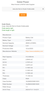 Sunshine Ossi probado-Alemania Stock EV280Ah Lifepo4 Batería Grado A LF280k + capacidad real de más de 300ah + pernos de barras libres + DDP - Product Image 4