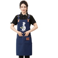 Tabliers de cuisine en toile résistants à l'eau et à l'huile pour personnel féminin, avec logos personnalisés en relief, uniformes de barman, fabriqués en Chine ; Vente en gros