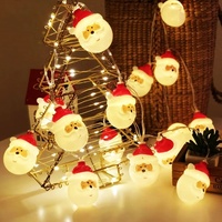 Arbre de Noël Suspendu LED Lumières Chapeau Rouge Père Noël Twinkle Guirlande Lumineuse Fée Hiver Cordes Lumineuses Décoratives