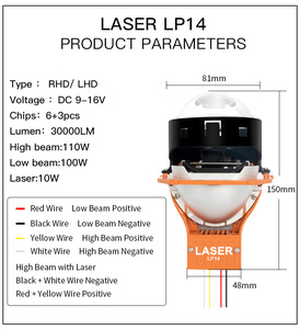 Giảm Giá Mạnh LP14 3.0 Inch 6000K <span class=keywords><strong>12V</strong></span> Chùm Thấp <span class=keywords><strong>90W</strong></span> Chùm Cao 100W Di Động MINI Bi <span class=keywords><strong>Xenon</strong></span> Bi Ống Kính Máy Chiếu LED - Product Image 2