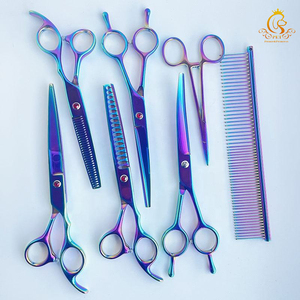 Juego <span class=keywords><strong>de</strong></span> tijeras profesionales para cortar y adelgazar el pelo <span class=keywords><strong>de</strong></span> mascotas, juego <span class=keywords><strong>de</strong></span> tijeras <span class=keywords><strong>de</strong></span> peluquería <span class=keywords><strong>de</strong></span> acero inoxidable para mascotas EUR PET - Product Image 2