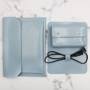 Four-piece <b>tablet</b> <b>bag</b> set, leather digital product storage <b>bag</b>, laptop <b>tablet</b> protective case, mouse <b>bag</b> - Product Image 1