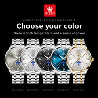 Montre sport luminescente étanche Olevs 3646 avec logo personnalisé OEM, montre à quartz multifonctionnelle rectangulaire avec phase lunaire et calendrier pour homme