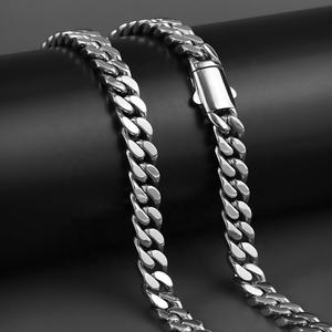 Collier chaîne cubaine pour homme, bijoux hip-hop, chaîne à maillons cubains en acier inoxydable - Product Image 2