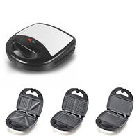3 en 1 Machine à Sandwich Maison Multi-fonction Gaufrier Chauffage Électrique Plaque de Cuisson Steak Machine Panini Petit Déjeuner