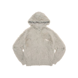 Custom Faux Mohair Hooded Jacket Men <b>Zip</b> <b>Up</b> Loose Casual Hoodie Coat Vintage Washed Oversized Outerwear - Product Image 3