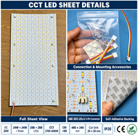 Feuille LED Flexible 24V CCT Réglable, Panneau LED à Lumière Blanche Ajustable 2700K-6000K pour Éclairage Mural et de Comptoir en Onyx et Marbre