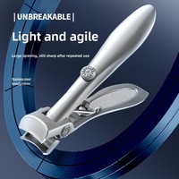 Longhui Nouveau Coupe-Ongles Grande Taille Anti-éclaboussures en Acier Inoxydable à Large Ouverture, Coffret Cadeau Portable pour Adultes et Personnes Âgées
