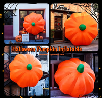 Accessoires de décoration d'Halloween pour l'aménagement de scènes avec lanternes citrouilles - Grandes figurines gonflables d'araignées et d'esprits pour l'extérieur
