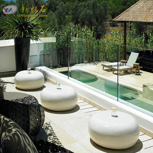 Nuevo Taburete Redondo de Terrazo Magic Stone, Banco de Hormigón para Exteriores, para Cafetería, Restaurante, Instalación Artística - Product Image 1