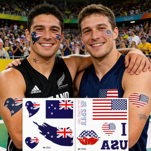 Adesivi Bandiere Nazionali in Offerta, Tatuaggi Temporanei per il Mondiale di Calcio 2026, Adesivi per il Viso - Product Image 3