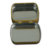 Boîte en étain rectangulaire miniature personnalisée avec couvercle, fabricant OEM, petite boîte de rangement portable en étain avec couvercle