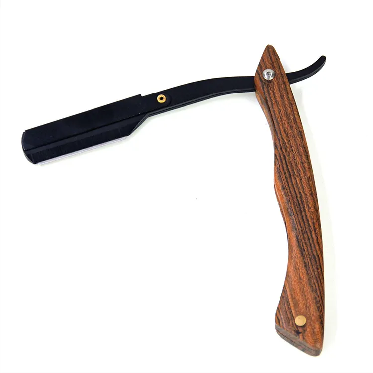 Steel Razors Folding Shaving Knife,wood handle straight razor knife barber razor