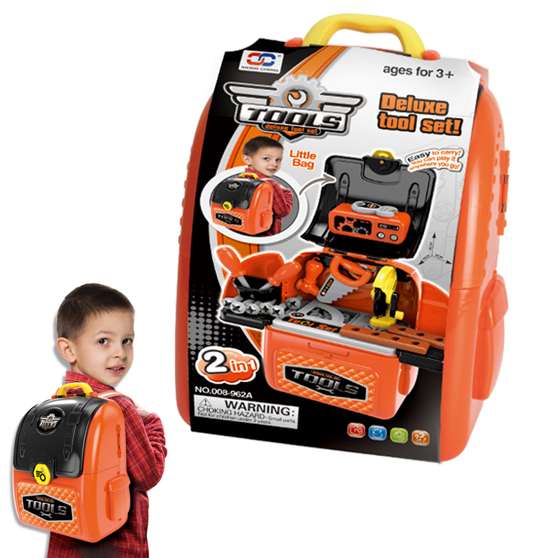 Wholesale 2 in 1 Little Bag Kids Pretend Play Backpack Tool Sets Toys for Boys