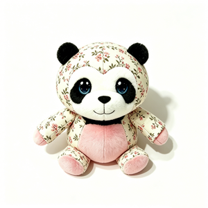 Customized Floral print <b>panda</b> plush <b>toy</b>, vintage pink flower <b>panda</b> stuffed animal, cottagecore girly <b>panda</b> soft doll - Product Image 1