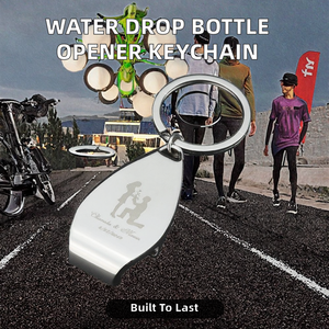Llavero abridor de botellas de cerveza con forma de gota de agua, de aleación de zinc fundido, con temática de cruz, portátil, para uso promocional, con impresión digital, venta al por mayor - Product Image 2