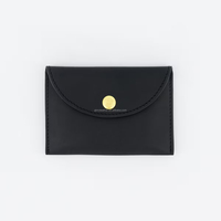 Pemegang kartu ID bisnis kulit PU kustom Mini dompet bergaya ringan tahan air tempat kartu kredit untuk wanita