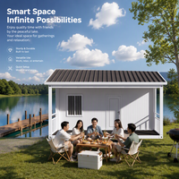 Maison modulaire personnalisable avec conteneur détachable, toit en métal ondulé, fenêtre de sécurité, installation rapide, design moderne, hôtel, villa
