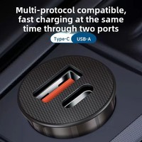 Chargeur de voiture rapide USB-C PD QC 3.0 en métal 3-en-1 27W 38W avec marteau brise-vitre et coupe-ceinture de sécurité en alliage de zinc