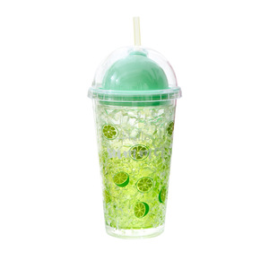 High Quality Double Wall Iced Cold Tumbler Cups with Dome Lids and Straws