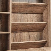 Table pliante murale Bureau convertible Bureau flottant en bois avec étagères de rangement Gain de place