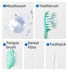 Airkiss Private Label Volwassen Plastic Tandenborstel Nylon Zacht Perzik Smaak Mondwater Floss Picks Tong Schraper Reizen Tandenstokers - Product Image 5