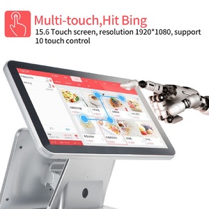 中国高品質i715.6インチタッチスクリーンオールインワンJ1800メインボードWindowsレジPosシステムレストラン用 - Product Image 2