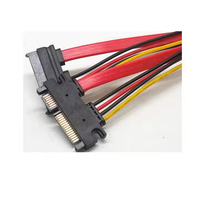 SATA7 + 15 22Pin Serial SATA Cable de alimentación de datos Conector de extensión de ángulo recto para computadoras HDD SSD de 2,5 ''3,5''