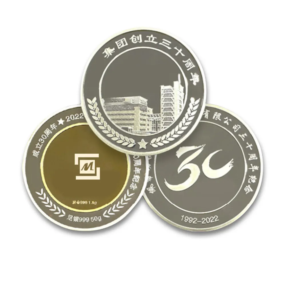 カスタムダブルブランクコレクション、収集可能な名刺ゴールドユーロドル記念メタルコイン/