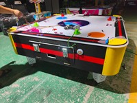 Table de hockey sur air avec éclairage LED et tableau de score électronique - Table de jeu d'arcade pour 4 joueurs pour le divertissement commercial