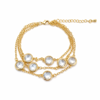 Bracelet chaîne triple couche ZMJ tendance en laiton plaqué or 14K avec 7 doubles visages de tortue et zircon serti, fermoir mousqueton, chaîne d'extension