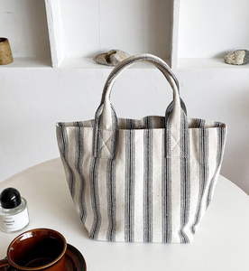 Bolso pequeño a rayas, mini bolso de lona de gran capacidad versión coreana, bolso sencillo, bolso de compras - Product Image 4