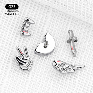 Boucles d'oreilles clous en titane F136, forme épée, géométriques, unisexes, bijoux de piercing pour l'oreille et le corps - Product Image 3