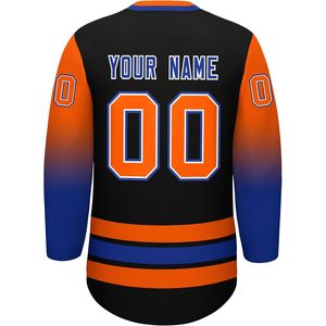 Maillot de hockey personnalisé à dégradé pour hommes, col en V, sublimé, anti-humidité, vêtements de hockey sur glace - Product Image 2