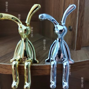 Golden Silver Rabbit Tissue Box Holder Free Standing UV Coated Plastic Cartoon Decor for Kitchen Home Use - Product Image 3