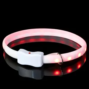 Pet LED yaka renkli flama köpek parlayan köpek C6.0 köpek aksesuarları ile USB şarj edilebilir