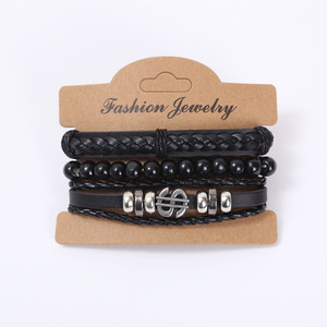 Pulsera de cuero tejida para hombres, estilo retro, con dije de árbol de <span class=keywords><strong>la</strong></span> vida y timón, pulsera de cuerda de <span class=keywords><strong>la</strong></span> <span class=keywords><strong>tribu</strong></span> nacional - Product Image 2