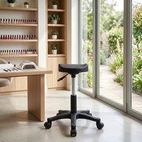 Tabouret de pédicure professionnel amovible et imperméable avec repose-pieds et coussin en métal et cuir PU pour usage en salon