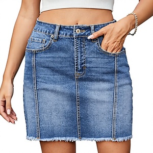 Jupe en jean sexy taille haute pour femme avec détails boutonnés, longueur mi-mollet, tissu élastique, idéale pour les tenues décontractées ou semi-formelles - Product Image 3
