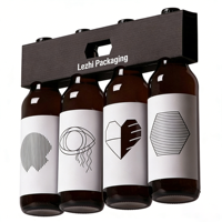 Karton Bierflaschenträger Box für 4 oder 6 Flaschen mit Individuellem Logo Wasserflaschenhalter